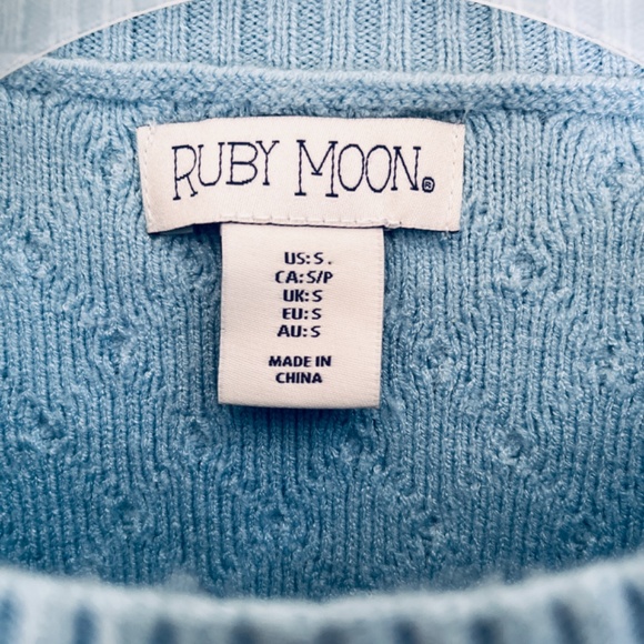Ruby Moon Light Blue Crop Sweater - Picture 2 of 11